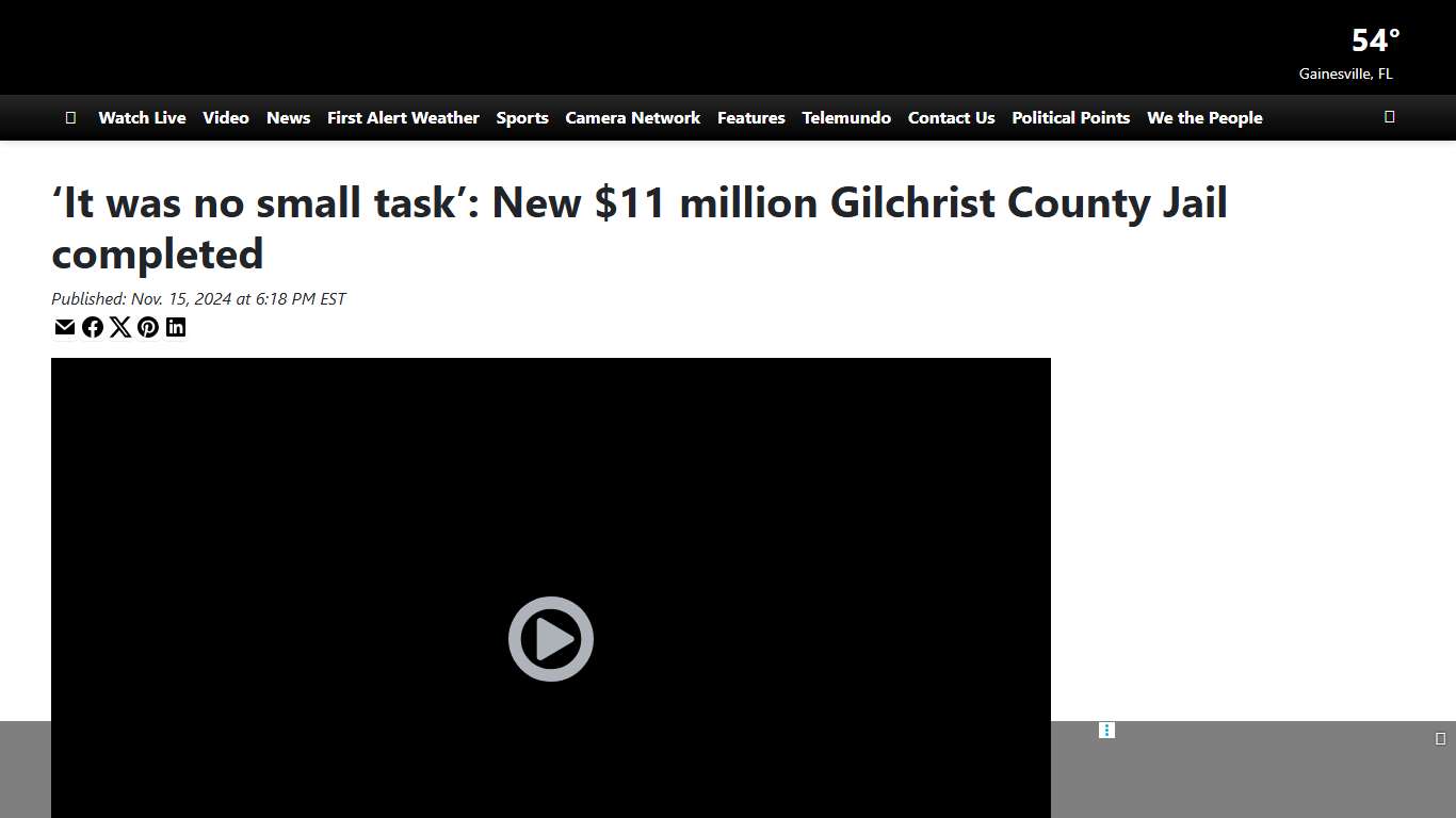 ‘It was no small task’: New $11 million Gilchrist County Jail completed